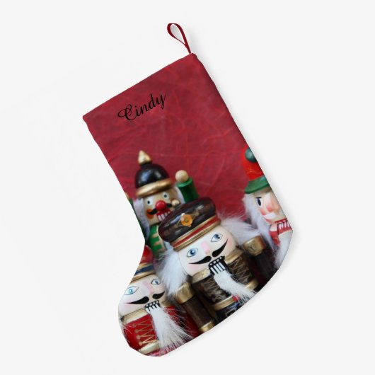 Vier nutcrackers groep kleine kerstsok (Achterkant (Hangend))