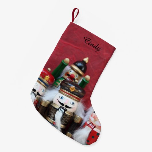 Vier nutcrackers groep kleine kerstsok (Voorkant (Hangend))