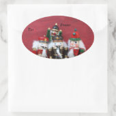 Vier nutcrackers groep ovale sticker (Tas)