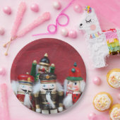Vier nutcrackers groep papieren bordje (Feest)