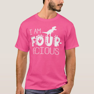 Vier-Ocious 4e verjaardag vier jaar oud Jongen Din T-shirt