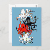 Vier octopi van de Apocalyps Briefkaart (Voorkant / Achterkant)