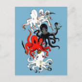 Vier octopi van de Apocalyps Briefkaart (Voorkant)