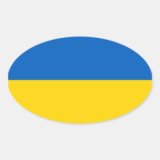 VIER Oekraïnse nationale vlag Ovale Sticker (Voorkant)