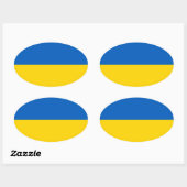 VIER Oekraïnse nationale vlag Ovale Sticker (Vel)