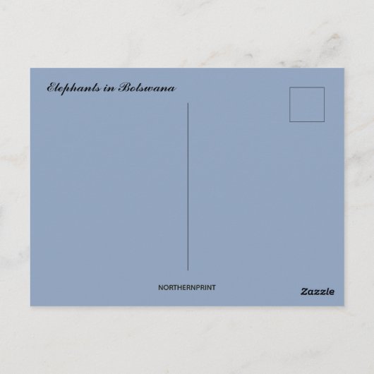 Vier olifanten in het Briefkaart van Botswana (Achterkant)
