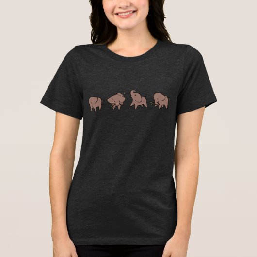Vier Olifantjes Tri-Blend Shirt (Voorkant)