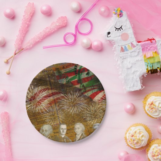 Vier Onafhankelijkheidsdag Papieren Bordje (Feest)