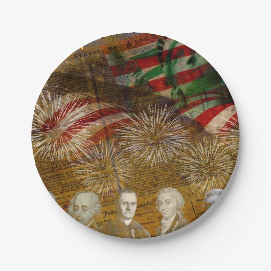 Vier Onafhankelijkheidsdag Papieren Bordje (Voorkant)