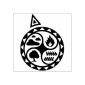 Vier onderdelen - Natuur Rubberstempel (Afrduk)