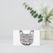 Vier oogkattenillustraties visitekaartje (Staand voorkant)