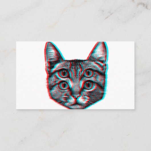 Vier oogkattenillustraties visitekaartje (Achterkant)