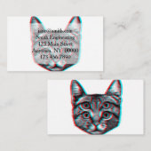 Vier oogkattenillustraties visitekaartje (Voorkant / Achterkant)