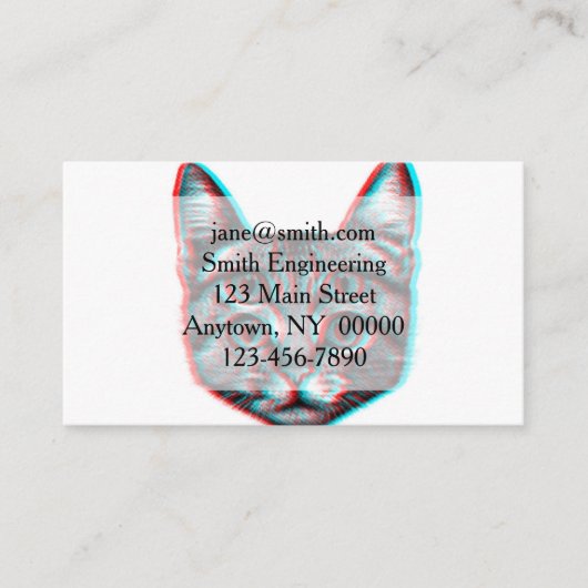 Vier oogkattenillustraties visitekaartje (Voorkant)