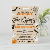 Vier ooit. 4e verjaardag van Halloween Kaart (Staand voorkant)