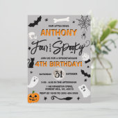 Vier ooit. 4e verjaardag van Halloween Kaart (Staand voorkant)