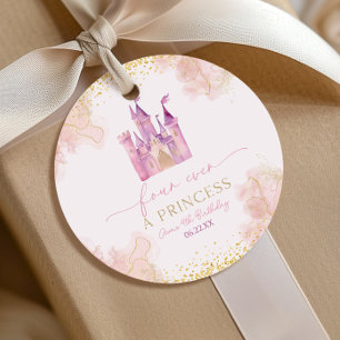 Vier ooit een prinses kasteel 4e verjaardagsfeest bedankjes labels