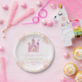 Vier ooit een prinses kasteel 4e verjaardagsfeest papieren bordje (Feest)