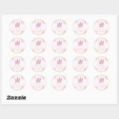 Vier ooit een prinses kasteel 4e verjaardagsfeest ronde sticker (Vel)