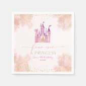 Vier ooit een prinses kasteel 4e verjaardagsfeest servet (Voorkant)