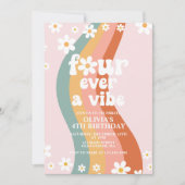 Vier ooit een Vibe madeliefje regenboog 4e verjaar Kaart (Voorkant)