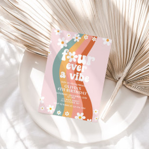 Vier ooit een Vibe madeliefje regenboog 4e verjaar Kaart