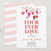 Vier ooit geliefd Valentijns's Verjaardags Hartbal Kaart (Voorkant / Achterkant)