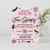 Vier ooit. Girls Halloween 4e verjaardag Kaart (Staand voorkant)