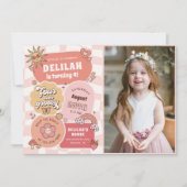 Vier ooit Groovy Daisy 4e verjaardagsfeestje foto Kaart (Voorkant)