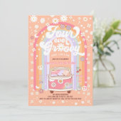 VIER ooit Groovy Daisy Van 4e verjaardag Kaart (Staand voorkant)