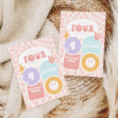 Vier ooit groovy | Meisjes 4e Retro Skater Verjaar Kaart