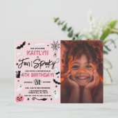 Vier ooit. Halloween 4e verjaardag Foto Kaart (Staand voorkant)