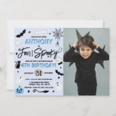 Vier ooit. Halloween 4e verjaardag Foto Kaart (Voorkant)