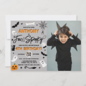 Vier ooit. Halloween 4e verjaardag Foto Kaart (Voorkant)