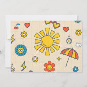 Vier Ooit Jong Groovy Retro Daisy 4e Verjaardag Kaart (Achterkant)