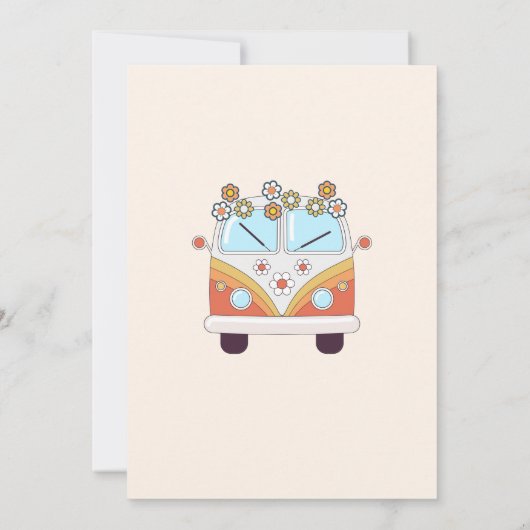 Vier ooit Jonge Retro Bloemen 4e Verjaardagsfeestj Kaart (Achterkant)