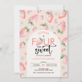 Vier ooit lieve aardbeien kinderen verjaardag kaart (Voorkant)