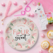 Vier ooit lieve aardbeien kinderen verjaardag papieren bordje (Feest)