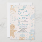 Vier ooit lieve jongen kerstkoekje verjaardagsfees kaart (Voorkant)