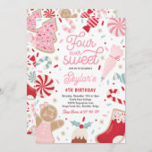 Vier ooit lieve kerstkoekjes verjaardagsfeestje kaart (Voorkant / Achterkant)