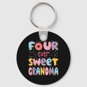 Vier ooit lieve oma 4e verjaardag meisje Donut Lo Sleutelhanger