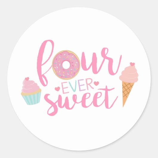 Vier ooit lieve party stickers (Voorkant)