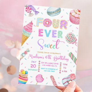Vier ooit lieve verjaardagsuitnodiging, Snoep zoet Kaart