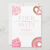 Vier ooit lieve verjaardagsuitnodigingen kaart (Voorkant)