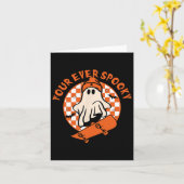 Vier Ooit Spooky 4e Verjaardag Halloween Skateboar Kaart (Gele Bloem)