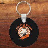Vier Ooit Spooky 4e Verjaardag Halloween Skateboar Sleutelhanger (Voorkant)