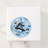 Vier Ooit Spooky Blue Halloween 4e Verjaardagsfees Bedankjes Labels (In situ)