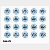 Vier Ooit Spooky Blue Halloween 4e Verjaardagsfees Ronde Sticker (Vel)