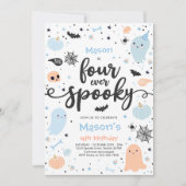 Vier ooit Spooky Cute Halloween Ghost 4e verjaarda Kaart (Voorkant)