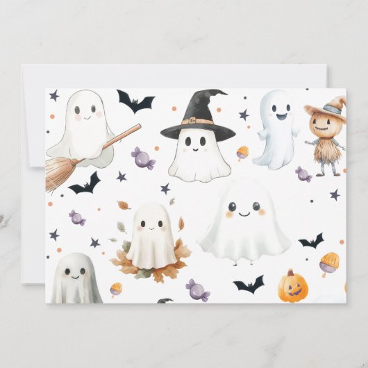 Vier ooit Spooky Cute Halloween Ghost 4e verjaarda Kaart (Achterkant)